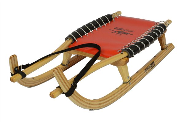 GL Rodel 115 cm Doppel Farbe natur, Edelstahl, Gurtband, rot